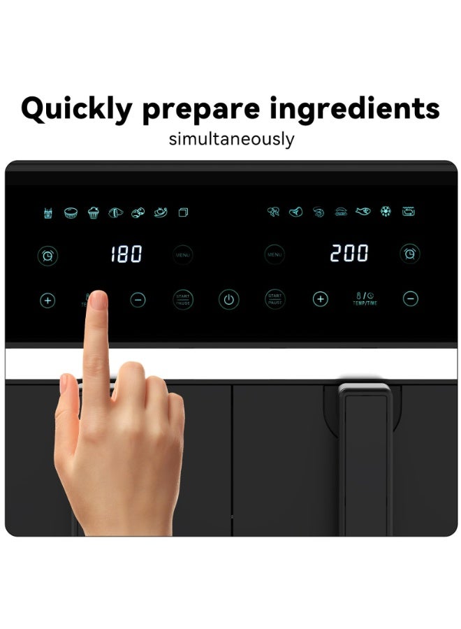 الحلم مقلاة هوائية مزدوجة السلة سعة 8 لتر - شاشة لمس رقمية، تشطيب Smart Sync، إيقاف تلقائي، سلتان مستقلتان غير لاصقتين سعة 4 لتر قابلتان للغسل في غسالة الأطباق - مقلاة هوائية مزدوجة رقمية - Image 3